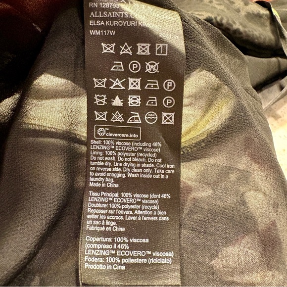 AllSaints Elsa Kuroyuri Belted Kimono Size 10 - Picture 10 of 12